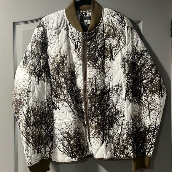 The North Face Other - The North Face White Bomber Jacket with Brown Tree Print
